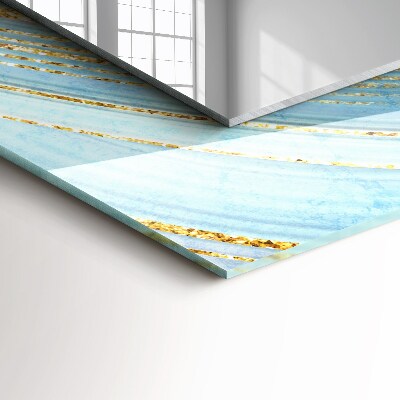Espelho com moldura decorada Ondas azuis abstratas