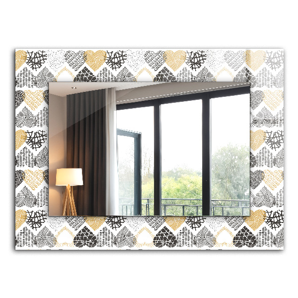 Espelho decorativo Corações Coloridos