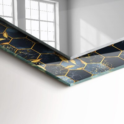 Espelho com moldura decorada Folhas hexagonais