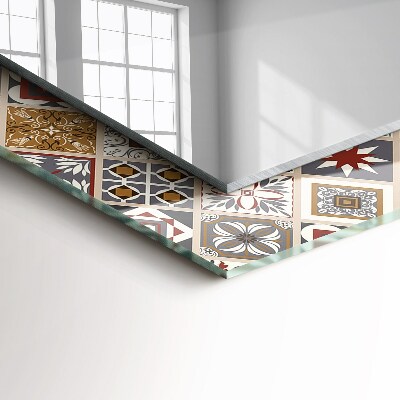 Espelho com moldura decorada Padrões de azulejos coloridos