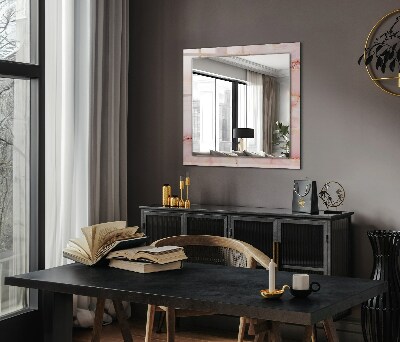 Espelho decorativo Padrão de mármore rosa