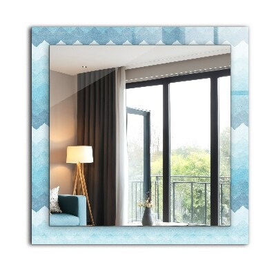 Espelho com moldura decorada Padrão de gradiente em ziguezague