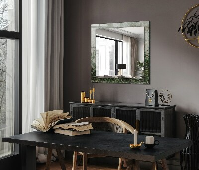 Espelho com moldura decorada Folhas verdes de samambaia