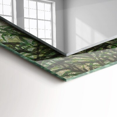 Espelho com moldura decorada Folhas verdes de samambaia