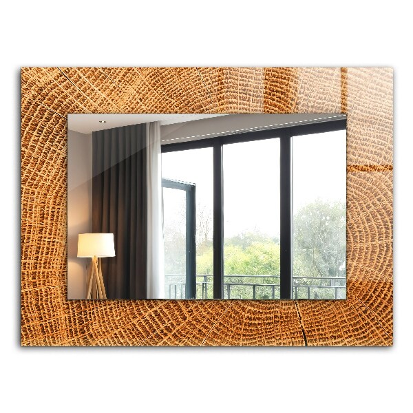 Espelho decorativo Corte transversal de um tronco de árvore com anéis de crescimento