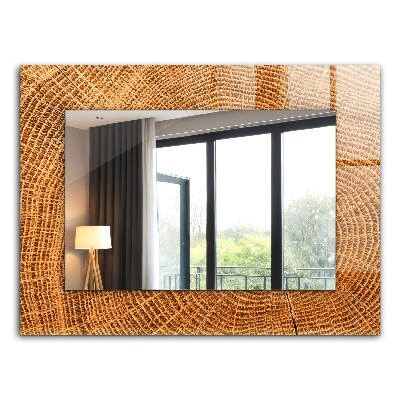 Espelho decorativo Corte transversal de um tronco de árvore com anéis de crescimento