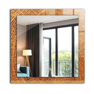 Espelho decorativo Corte transversal de um tronco de árvore com anéis de crescimento