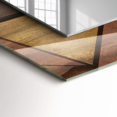 Espelho com moldura decorada Padrões geométricos de madeira