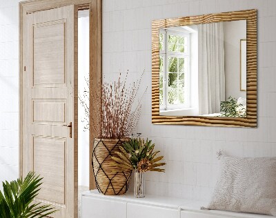 Espelho decorativo Ondas de madeira