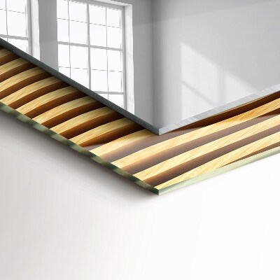 Espelho decorativo Ondas de madeira