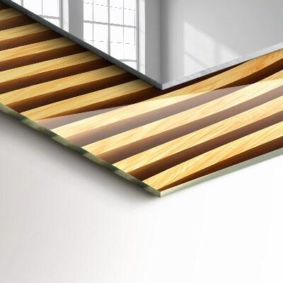 Espelho decorativo Ondas de madeira