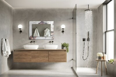 Espelho com moldura decorada Arte abstrata em mármore