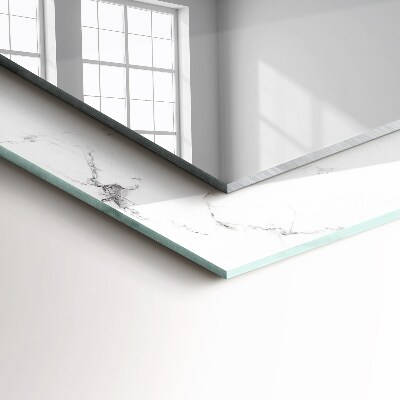 Espelho com moldura decorada Padrão de mármore branco