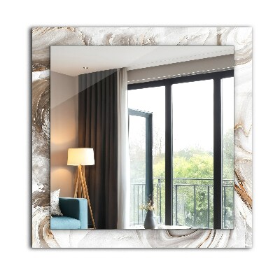 Espelho com moldura decorada Padrão abstrato de mármore