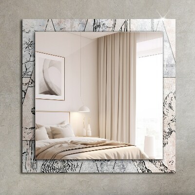 Espelho com moldura decorada Plantas de veado-raposa