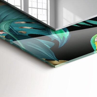 Espelho decorativo Tigres papagaios selva