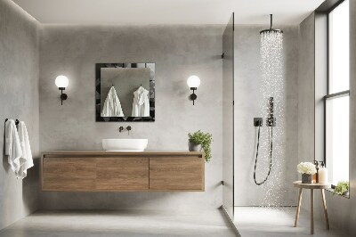 Espelho com moldura decorada Formas geométricas pretas