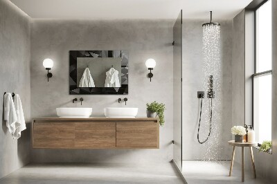 Espelho com moldura decorada Formas geométricas pretas