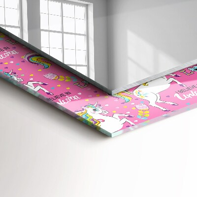 Espelho decorativo Corações de arco-íris de unicórnio