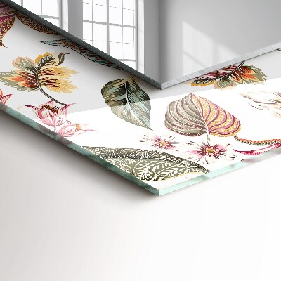 Espelho com moldura decorada Flores e folhas