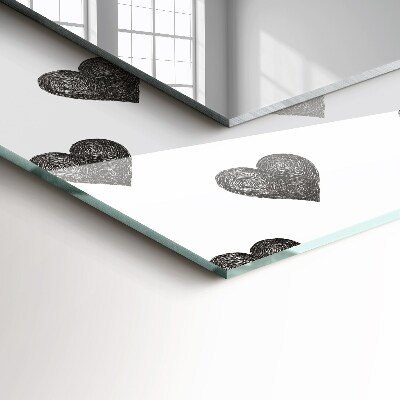 Espelho decorativo Padrão de corações pretos