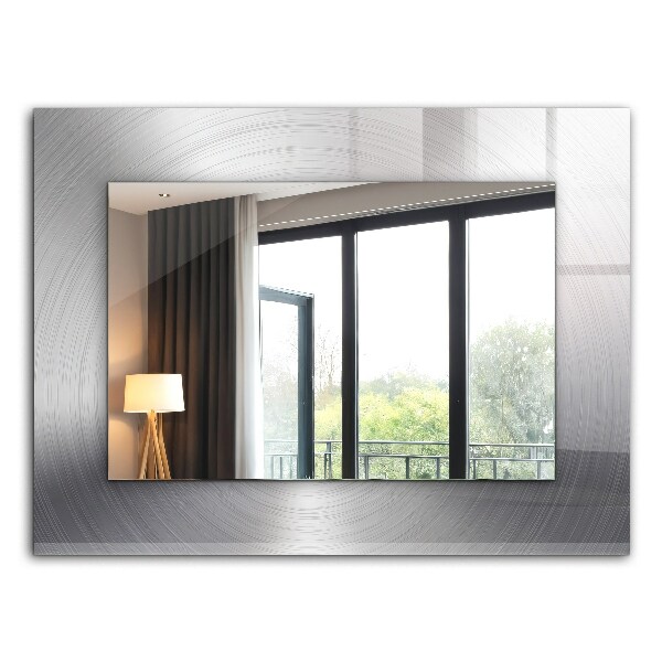 Espelho com moldura decorada Superfície metálica redonda