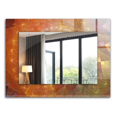 Espelho com moldura decorada Espiral fractal colorida