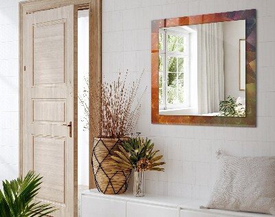 Espelho com moldura decorada Espiral fractal colorida