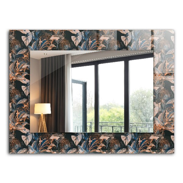 Espelho com moldura decorada Flores e folhas