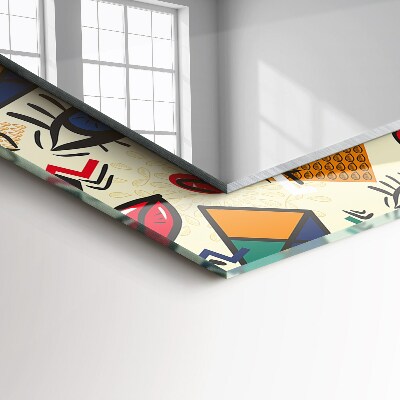 Espelho com moldura decorada Olhos, boca, formas