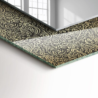 Espelho decorativo Padrão ornamental dourado