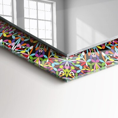 Espelho com moldura decorada Padrão de mandala colorido