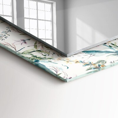 Espelho com moldura decorada Padrão floral em aquarela