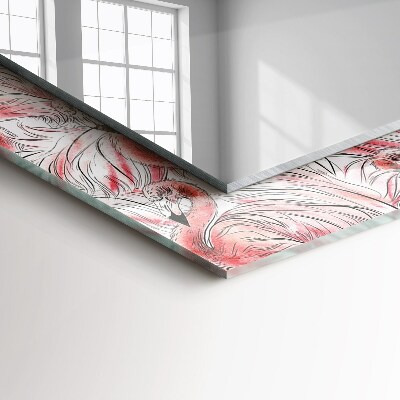 Espelho decorativo Flamingos cor de rosa