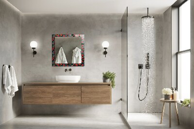 Espelho com moldura decorada Flores de papoulas