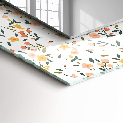 Espelho com moldura decorada Padrão de tecido floral