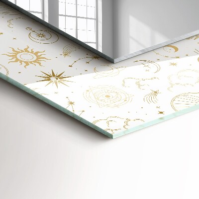 Espelho com moldura decorada Sol, lua, estrelas