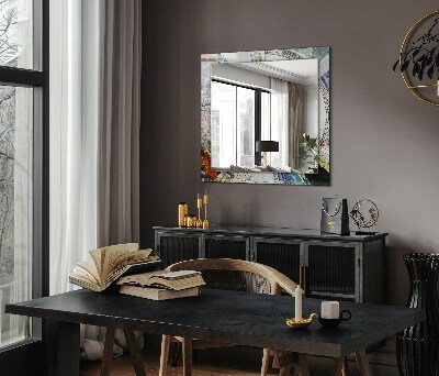 Espelho com moldura decorada Mosaico abstrato de círculos