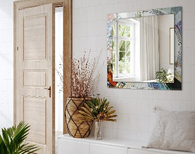 Espelho com moldura decorada Mosaico abstrato de círculos