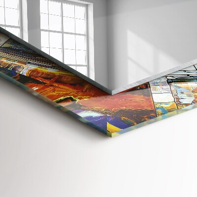 Espelho com moldura decorada Mosaico abstrato de círculos