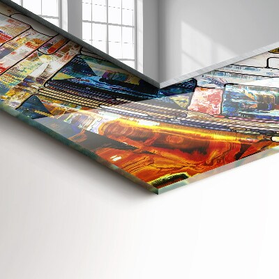 Espelho com moldura decorada Mosaico abstrato de círculos