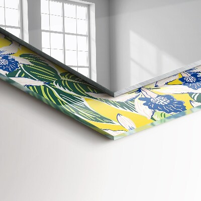 Espelho com moldura decorada Flores e folhas