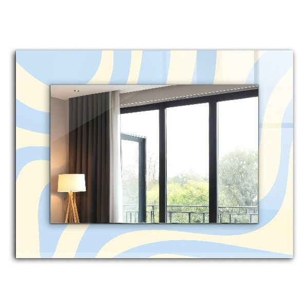 Espelho com moldura decorada Padrões ondulados abstratos