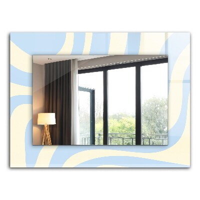 Espelho com moldura decorada Padrões ondulados abstratos