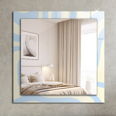 Espelho com moldura decorada Padrões ondulados abstratos