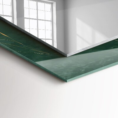 Espelho com moldura decorada Folhas verdes douradas