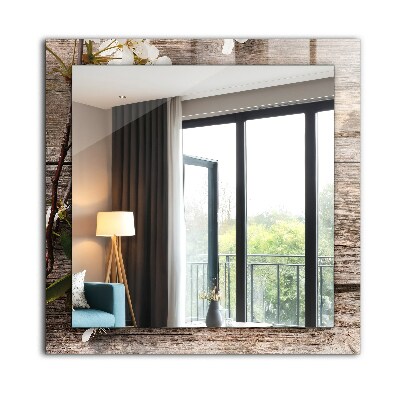 Espelho decorativo Flores em madeira