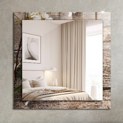 Espelho decorativo Flores em madeira