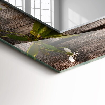 Espelho decorativo Flores em madeira