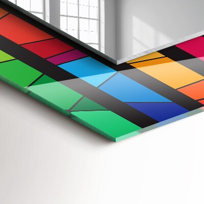 Espelho com moldura decorada Listras coloridas de vitrais